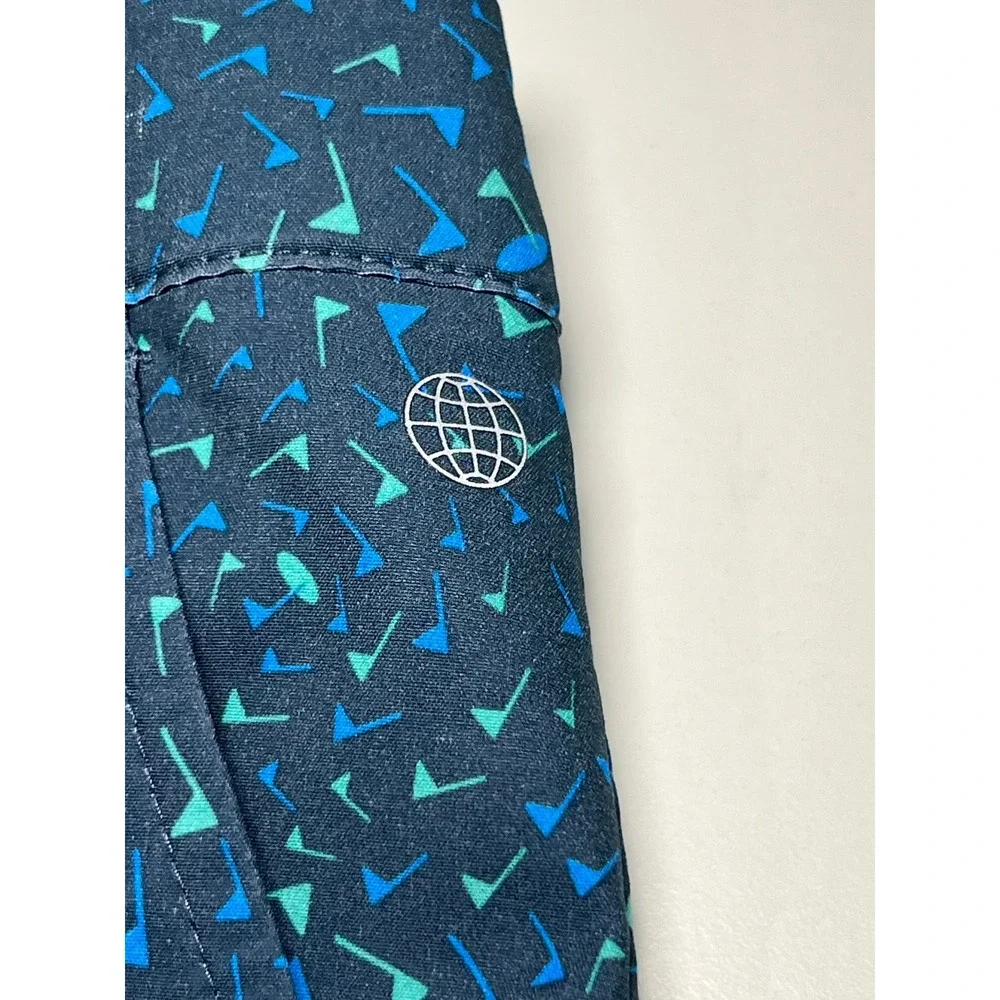 Adidas Golf Shorts Mens 42 Blue Teal AOP Flag Print Golf Performance HA9122